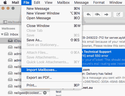 how to export mailboxes in mac mail for outlook